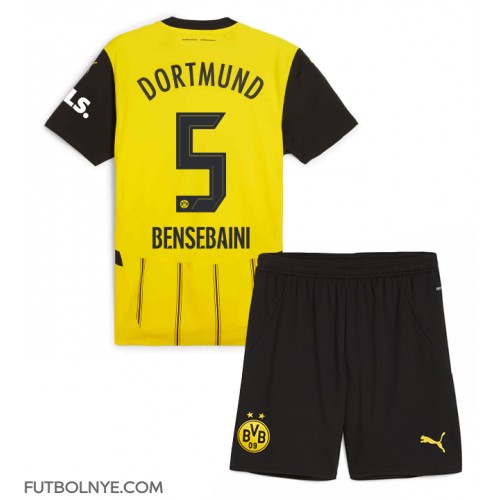 Camiseta Borussia Dortmund Ramy Bensebaini #5 Primera Equipación para niños 2024-25 manga corta (+ pantalones cortos)